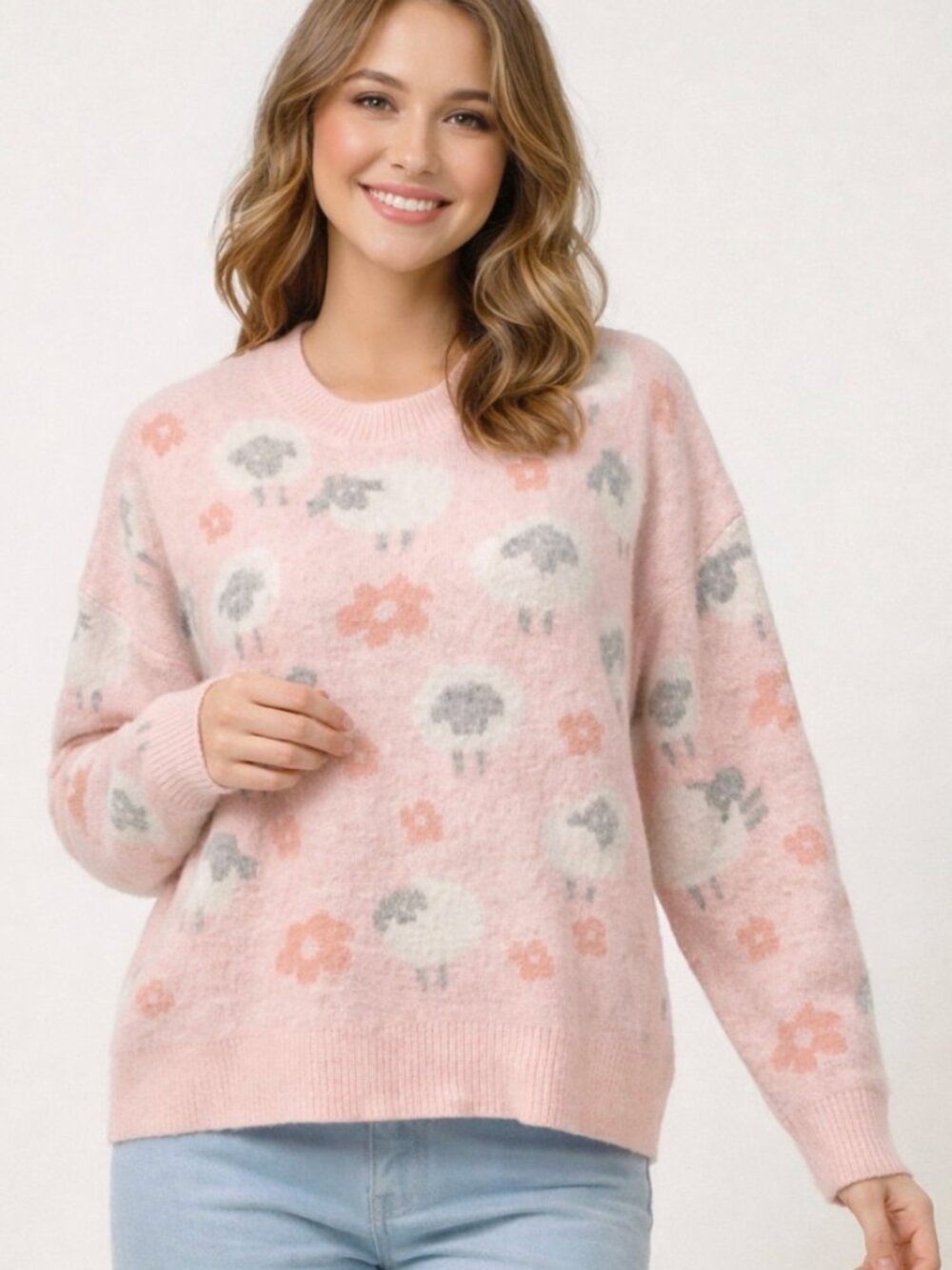 Dreamers Soft Sheep Monogram Fun Pullover New